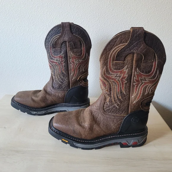 Justin Men's Driscoll Mahogany Western Work Boot Squaretoe WK2110 - Picture 6 of 16